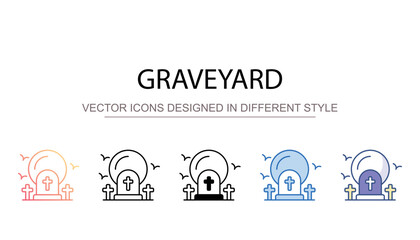 Obraz premium Graveyard icon design with white background stock illustration