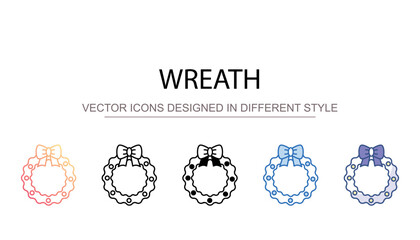 Fototapeta premium Wreath icon design with white background stock illustration