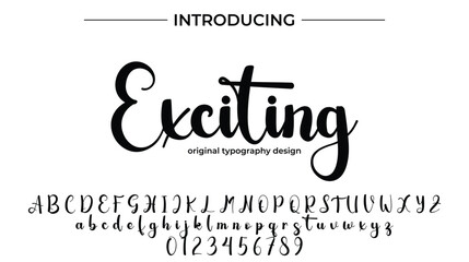 Exciting Font Stylish brush painted an uppercase vector letters, alphabet, typeface