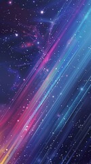 Obraz premium A starry sky background with colorful lines, glowing light effects and gradient colors that give a sense of space