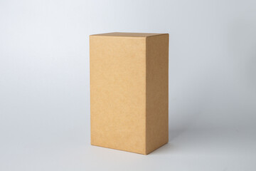 kraft brown box made from recycled paper isolated on white background