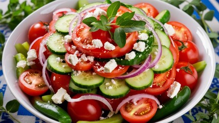 salad with tomatoes and cucumbers - generative ai