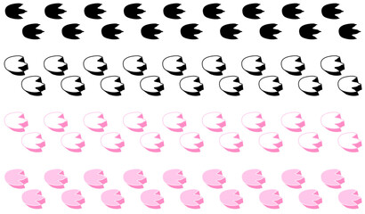 Set collections colourful stylish penguin Animal footprint icon. penguin paw print walking symbol vector illustration © Javanism