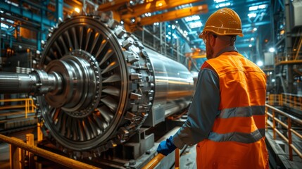 Fototapeta premium Workers in Industrial Power Plant Operations