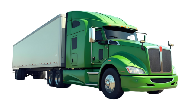 3D Render of a Blue Semi-Truck with Cargo Trailer – Transportation, Logistics, and Freight Delivery Vehicle