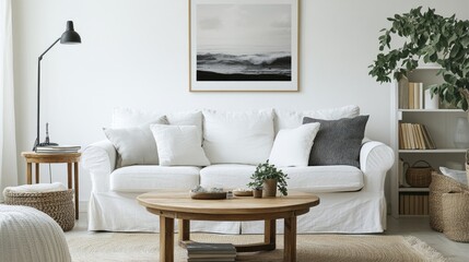Obraz premium Modern Living Room Scene with Natural Light