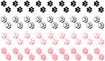 Set collections colourful stylish bobcat Animal footprint icon. bobcat paw print walking symbol vector illustration © Javanism