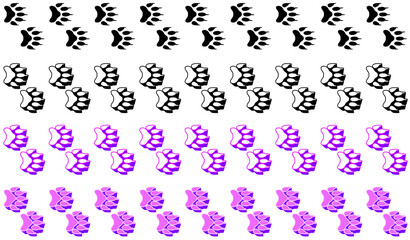 Set collections colourful stylish ferret Animal footprint icon. ferret paw print walking symbol vector illustration