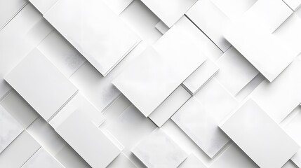 Fototapeta premium White square pattern. White silver geometric universal background for business presentation . Abstract elegant seamless pattern. Minimalist empty triangular BG. 