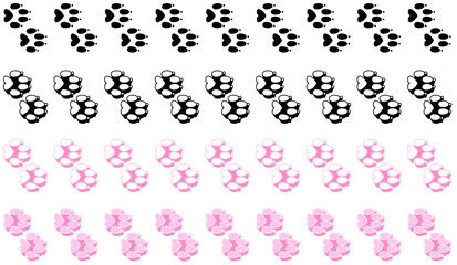 Set collections colourful stylish rabbit Animal footprint icon. rabbit paw print walking symbol vector illustration © Javanism