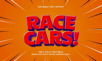 race cars editable text effects with a game and kids theme