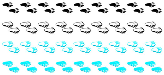 Set collections colourful stylish raccoon Animal footprint icon. raccoon paw print walking symbol vector illustration © Javanism