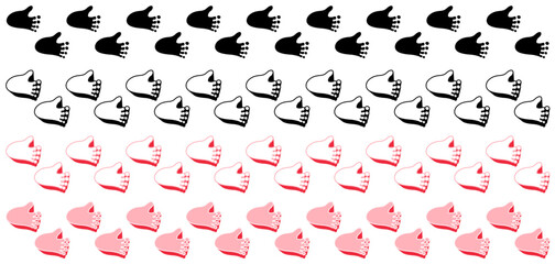 Set collections colourful stylish gorilla Animal footprint icon. gorilla paw print walking symbol vector illustration © Javanism