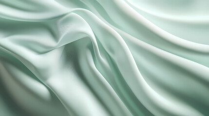 A close-up of a mint green fabric background, soft texture with subtle folds, light and shadow play creating a gentle wave effect. Shadow Play. Illustration