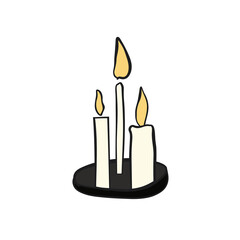 Illustration of candle At for birthday Halloween gothic theme invitation decoration