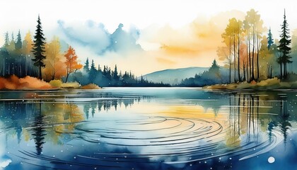 Water ripples on a calm lake