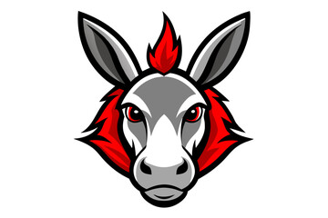 Donkey head mascot design vector