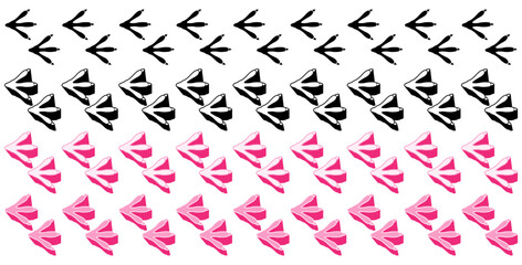 Set collections colourful stylish chicken Animal footprint icon. chicken paw print walking symbol vector illustration