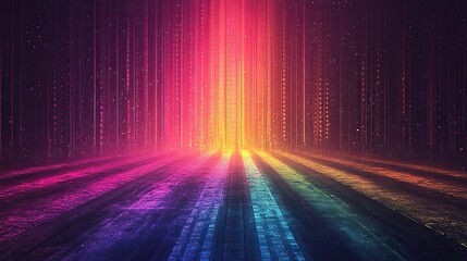 A soldes barcode with a rainbow arc signifies a vibrant and colorful approach to sales tracking.