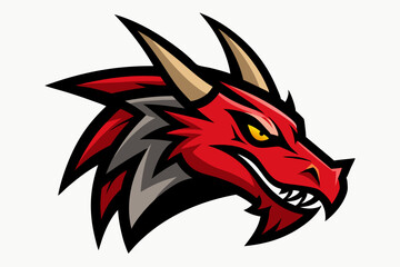 Dragon head mascot logo design vector