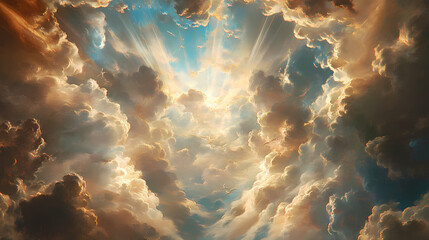 Background of renaissance cloud painting. Renaissance Art. Illustration