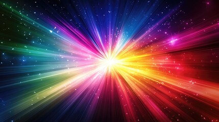 Obraz premium Radiant Light Burst with Glowing Rays and Stars