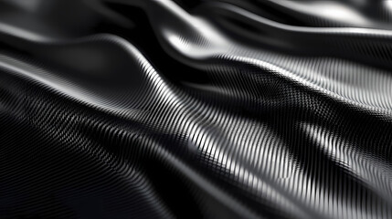 Naklejka premium Dynamic undulating surfaces of carbon fiber that play with light and shadow to create a 3d effect. Shadow Play. Illustration