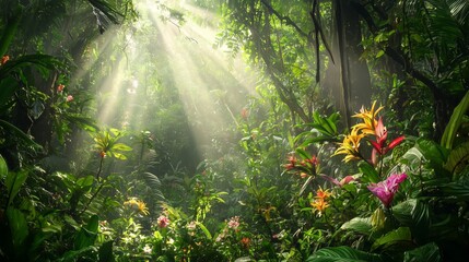 Obraz premium Dense Jungle in Thailand Surrounded by Lush Beauty