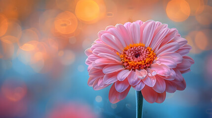 Pink Flower with Bokeh Background Illustration
