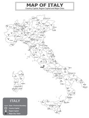 Geography Political map. Political map of country with capital, province or state capital, major cities and town.