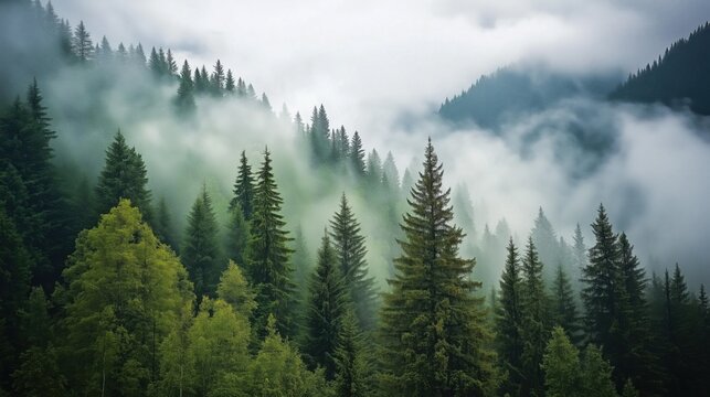 fog in the mountains