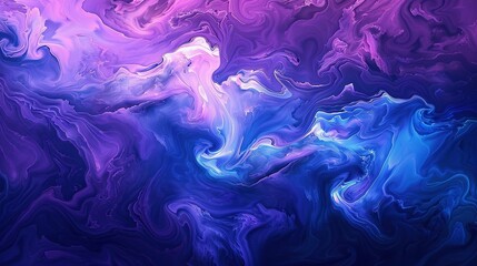 Fototapeta premium Abstract Blue and Purple Wave Illustration: Liquid Wave Design