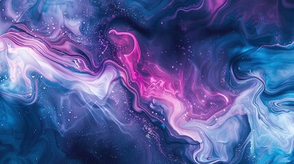 Abstract Blue and Purple Liquid Waves