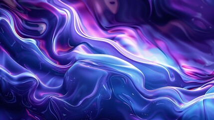 Obraz premium Abstract Blue and Purple Liquid Waves