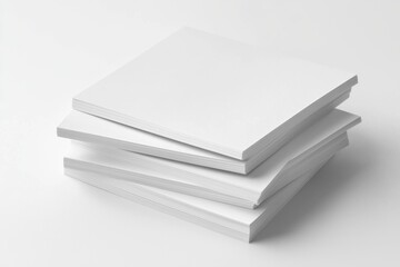 Blank A4 Stacked Paper Mockup isolated created with Generative AI