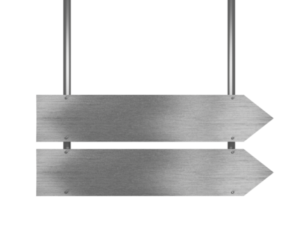 a hanging metal direction plate