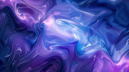 Obraz premium Abstract Blue and Purple Liquid Waves