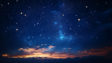 Fototapeta premium Celestial Sky, a night sky filled with stars symbolizing spiritual awakening, with copy space, Yom Kippur