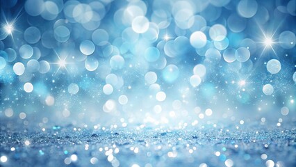 Obraz premium Sparkling Blue Glitter Background with Soft Bokeh Lights and a Dreamy Atmosphere