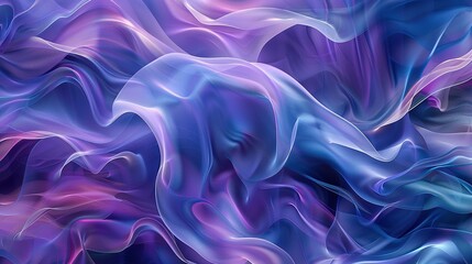 Obraz premium Abstract Art: Blue and Purple Liquid Waves