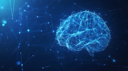 A graphic of a brain with neural connections, symbolizing artificial intelligence, photorealistic