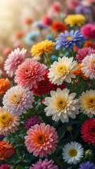 Wallpaper filled with vibrant, delicate flowers in full bloom