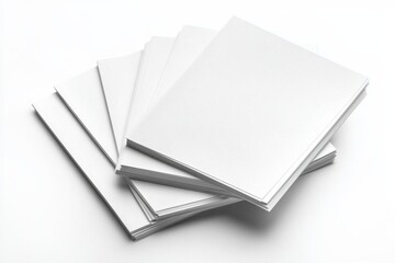 Blank A4 Stacked Paper Mockup isolated created with Generative AI