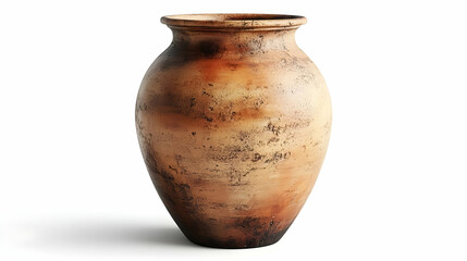 Antique Clay Pottery Vase with Distressed Finish