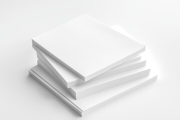 Blank A4 Stacked Paper Mockup isolated created with Generative AI