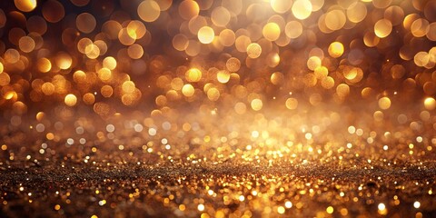 A shimmering golden glitter background with soft, out-of-focus lights creating a warm and festive ambiance
