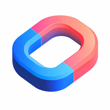 recommend clip art: A simple vector logo of an isometric chain link, with a blue and pink gradient color scheme on a white background. 
