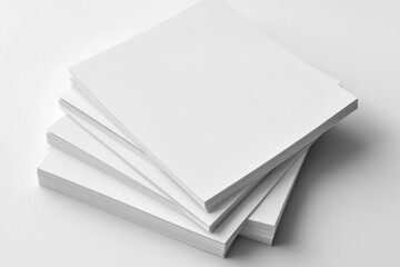 Blank A4 Stacked Paper Mockup isolated created with Generative AI