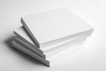 Blank A4 Stacked Paper Mockup isolated created with Generative AI