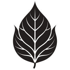 Leaf Icon Silhouette line art vector illustration